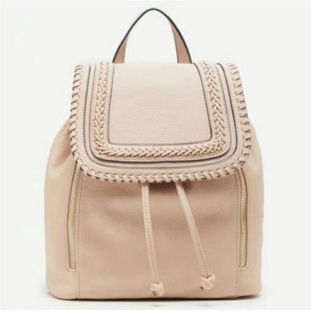 Sole Society women pink blush backpack with braided trim